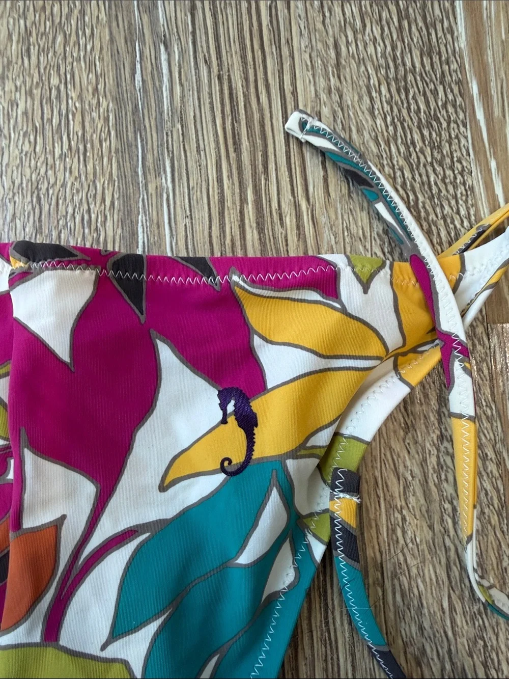 SYLA Floral Tie-String Bikini Set - Yellow & Multicolor women’s size III - Picture 6 of 7